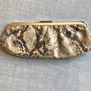 Super cute Snake skin print leather clutch by banana republic